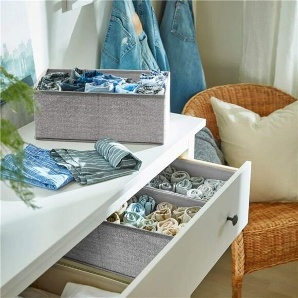 Drawer Organizers 12 Pack Closet Storage Bins for Clothes Socks Underwear - Picture 7 of 8